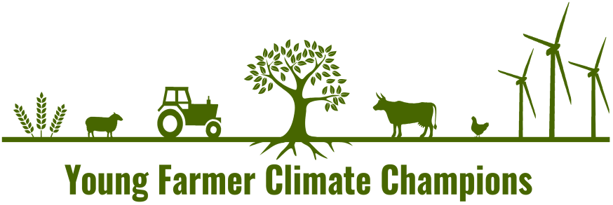 Icon displaying green Young Farmer Climate Champion logo.